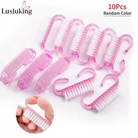 10Pcs/set Nail Art Cleaning Brush Manicure Care Tool Pedicure Cleaner For Acrylic UV Gel Dust Remove Salon Small Angle 1