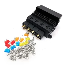 

4PCS 4Pin 12V 40A Relays 12 Way Blade Fuse Holder Box with Spade Terminals and Fuse