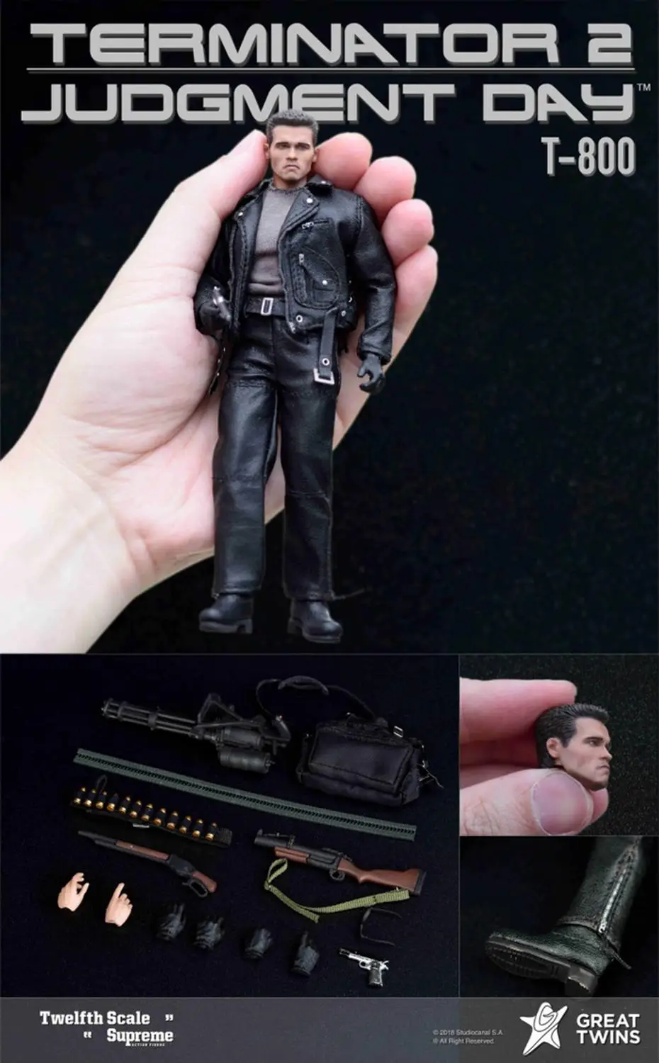 Коллекция для фанатов 1/12 фигурка Great Twins Terminator 2: Judgment Day T-800 Arnold Schwarzenegger " фигурки