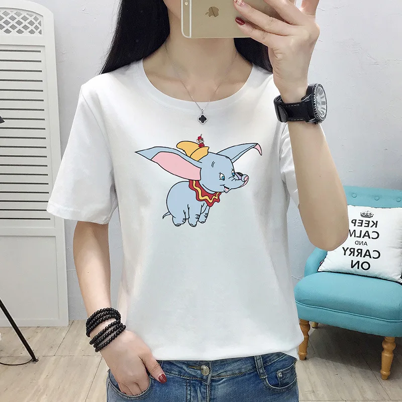 Dumbo offwhite женские футболки с принтом мультяшная рубашка изображением слонов