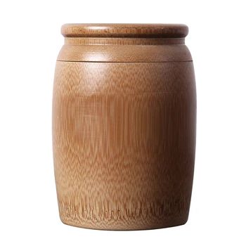 

Bamboo Jar with Lid Tea Canister Round Shaped Tea Ball Jar Sealed Tea Storage Jar Tea Caddy Bamboo Tube Tea Leaves Container
