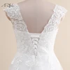 Modest V-neck Cap Sleeves Wedding Dresses Plus Size Customized A Line Bridal Gowns Tulle Lace Applique Robe De Mariee Customized 6
