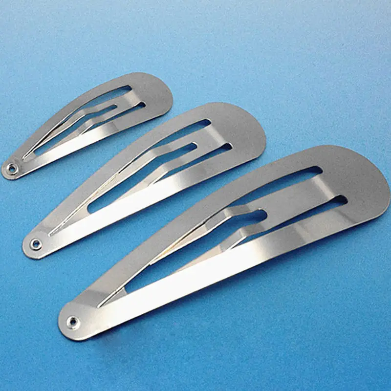 Silver Black Tone Snap Hair Clips Hair Accessories 3-10cm 100pcs/lot For Women Girls