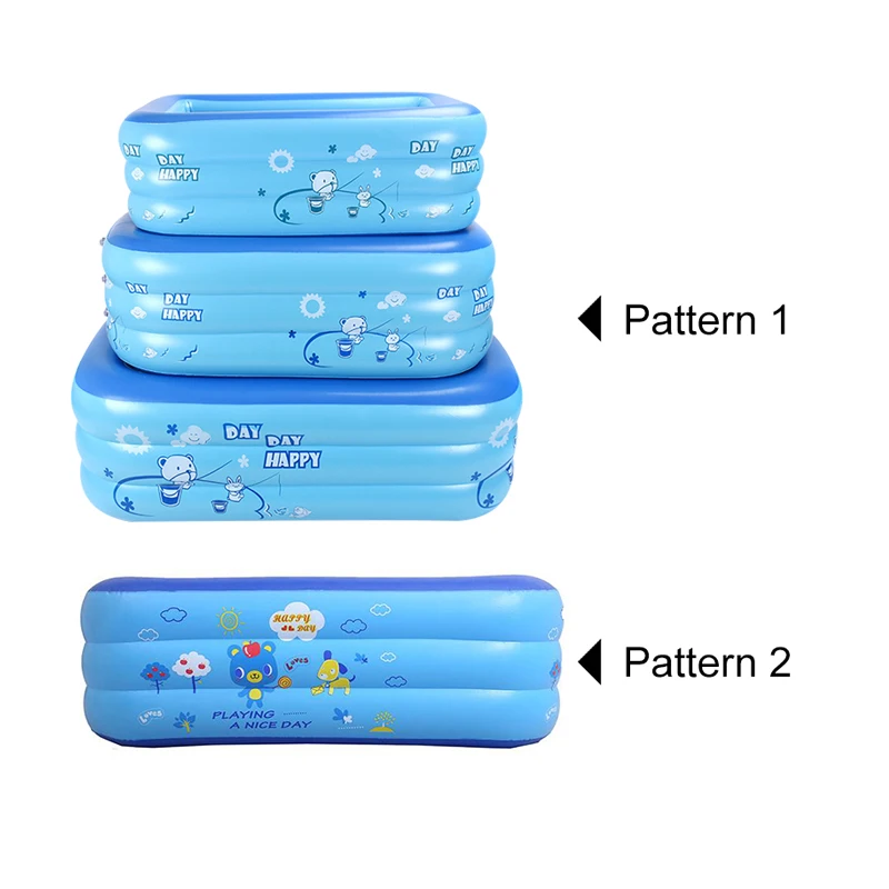 Прямоугольный детский надувной бассейн утолщенный пластиковый ПВХ мультфильм