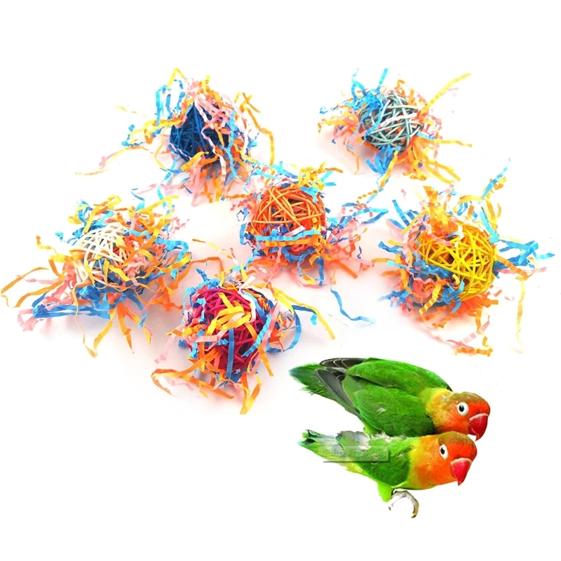 

20 Pcs Hanging Sepak Takraw Drawing Parrot Toy Suspension Roosting Ball Coop Brooder Entertainment Toys Solid Birdcage