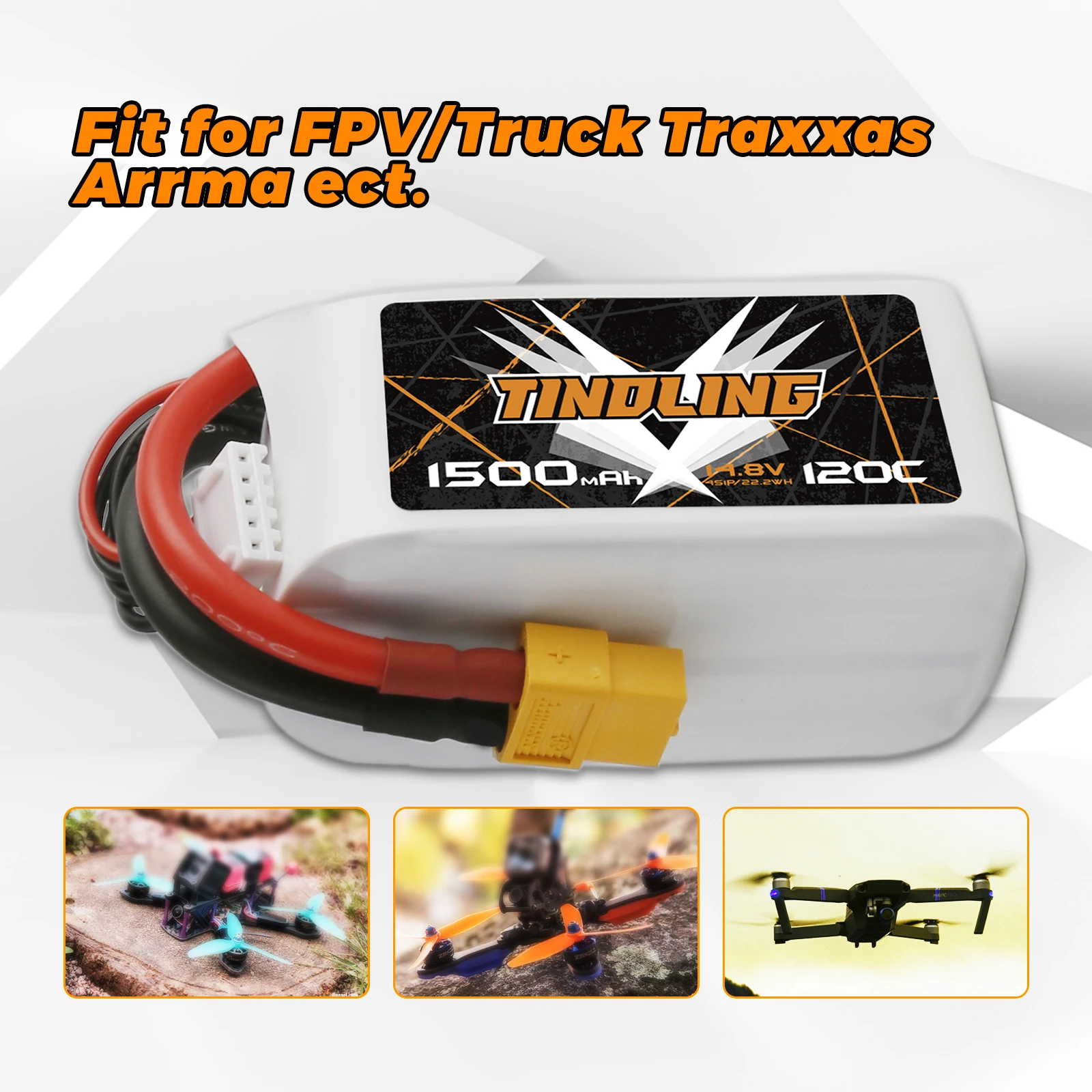 2PCS 4S Lipo hrb Battery14.8V 1500mAh 120C XT60Plug​ For Quadcopter Drone Profesional RC Car FPV Helicopter Airplane 4k toys
