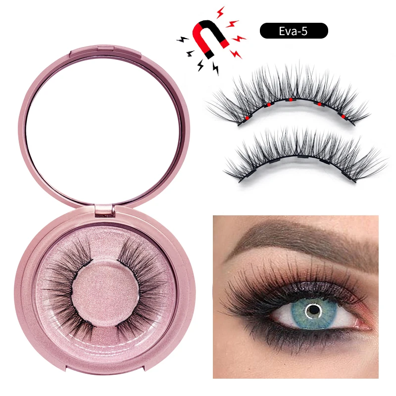MAYSHIKOU 3D Faux Mink Magnetic False Eyelashes And Eyeliner Set Eyelash-Extension Cilp Handmade Natural Thick Style Tweezers