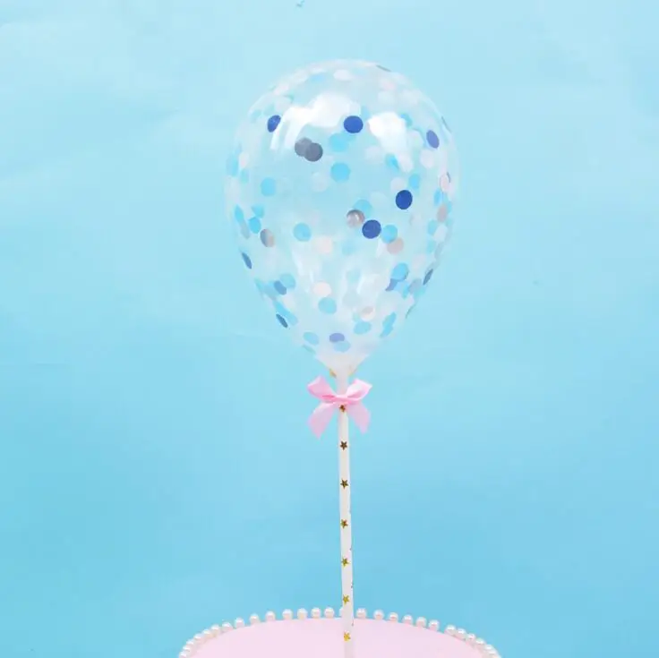 blue ballon 1pcs Натуральный зеленый Растительный Торт Топперы лазерные флажки для кексов джунгли Вечеринка день рождения детский душ торт Топпер свадебный торт украшение питания - Цвет: blue ballon 1pcs