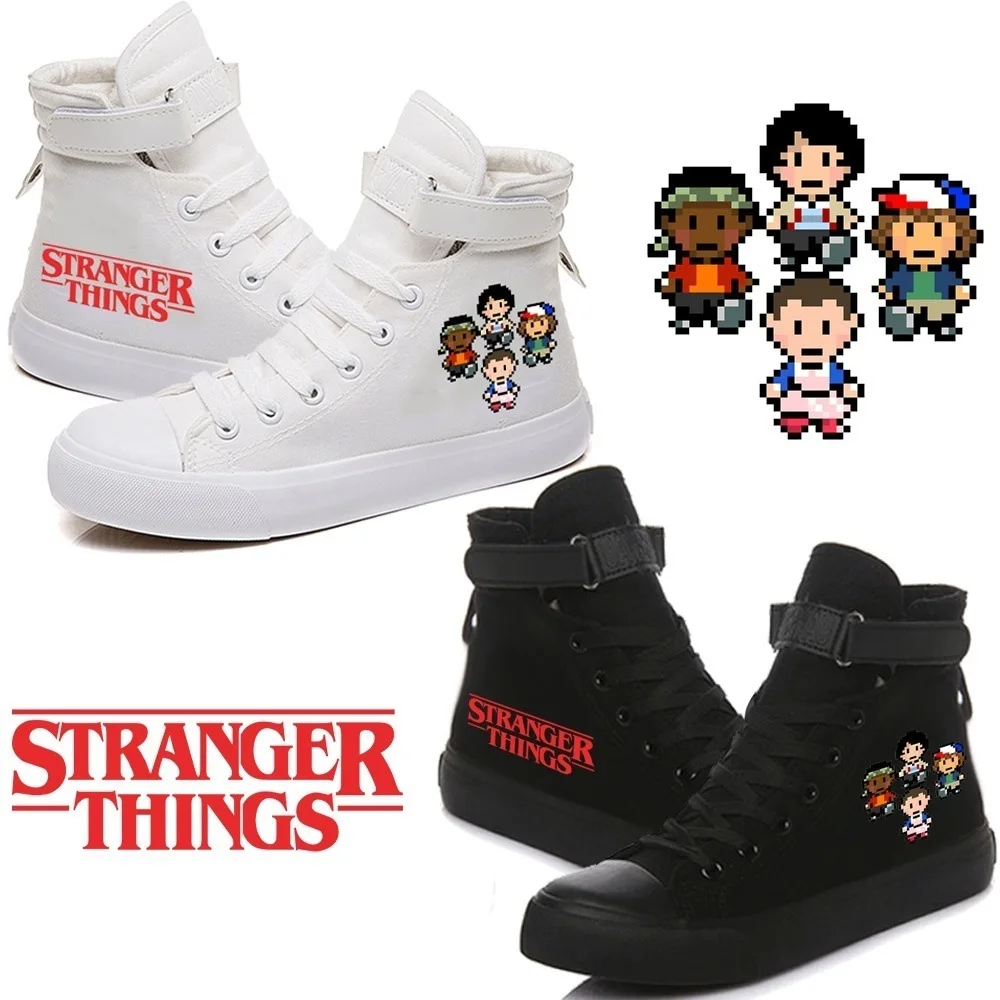 

Strange Things Print High Top Flats Canvas Shoes 2020 New Casual Breathable Leisure Shoe Sneakers Vulcanized Shoes For Women/Men