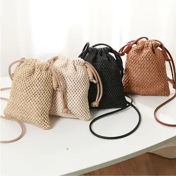 

Fashion Women Beach Tote Handbag Ladies Rattan Straw Wicker Crossbody Bag Basket