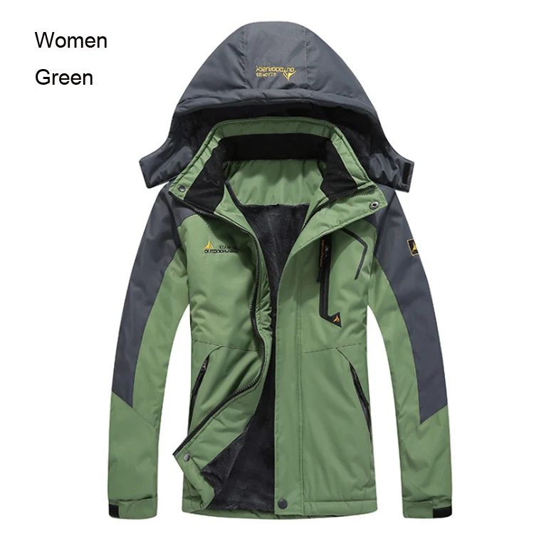 women green TRVLWEGO-20 градусов супер теплая зимняя Лыжная куртка для пеших прогулок Мужская Водонепроницаемая дышащая куртка для сноуборда куртка для катания на лыжах - Цвет: women green