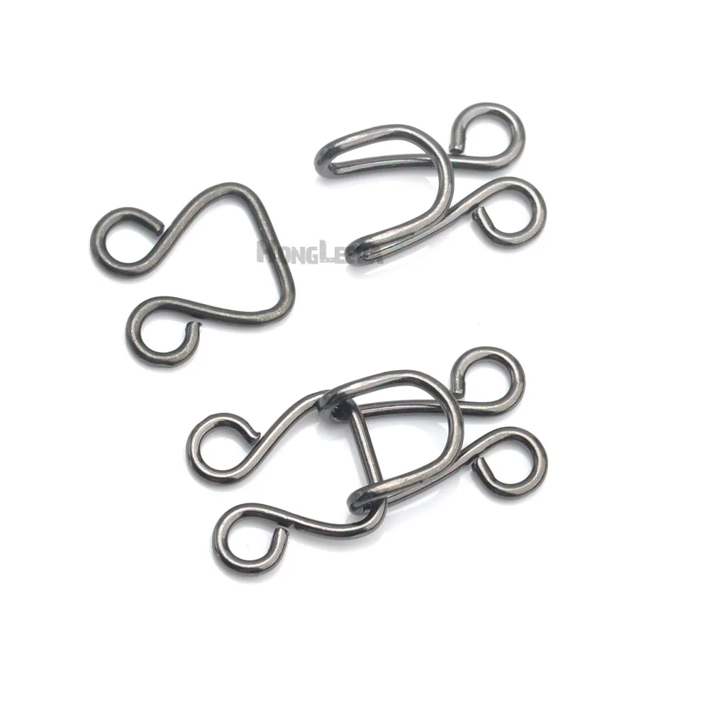 40sets/lot 14# big trousers pant dress skirts hooks metal brass hook / eye nickle black HE-013 garment hooks