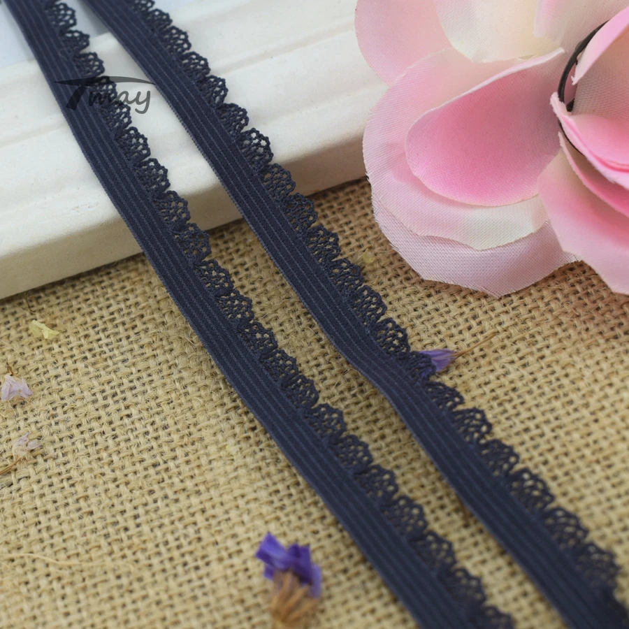 

#329 Deep Gray Color lovely mesh edge Scallop Lace Trim 8 yards Elastic Bands Nylon Tape Garment Sewing Accessory DIY Toys