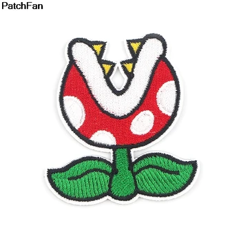 

20pcs/lot A2573 Patchfan Popular game flower Cartoon Embroidered Patch for T-shirt Sweater thermal transfer paper iron on Patch
