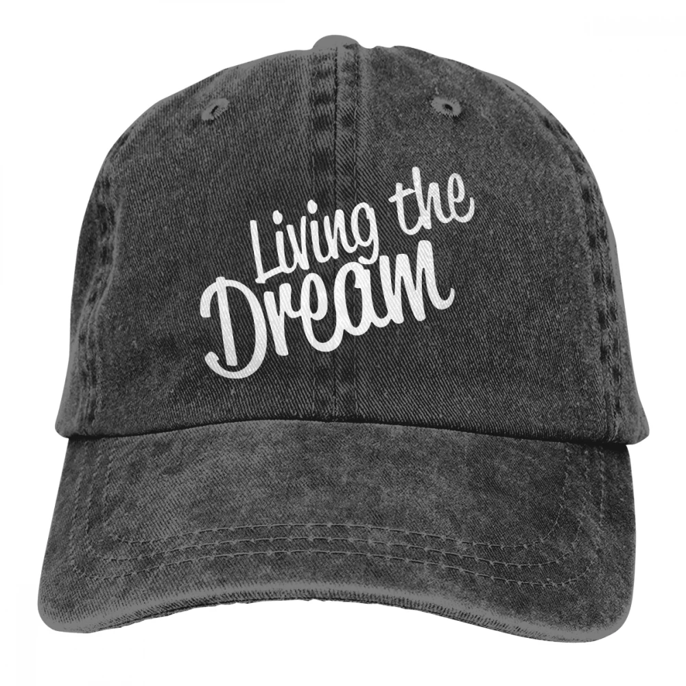 Жизнь мечта Casquette черный унисекс Мужские Женские джинсовые бейсболка с ремешком кепки Регулируемый Гольф папа шляпа