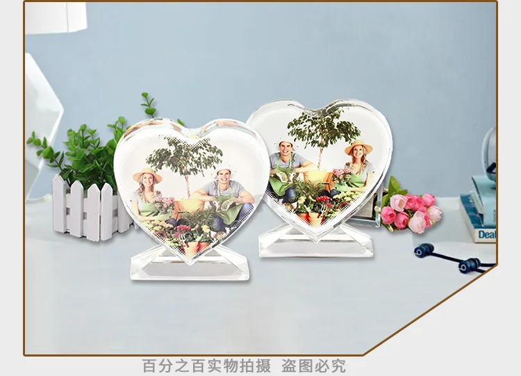 Free Shipping 2pcs/lot Heart-shaped crystal table For Sublimation INK Print DIY Gifts Heat Press Printing Transfer