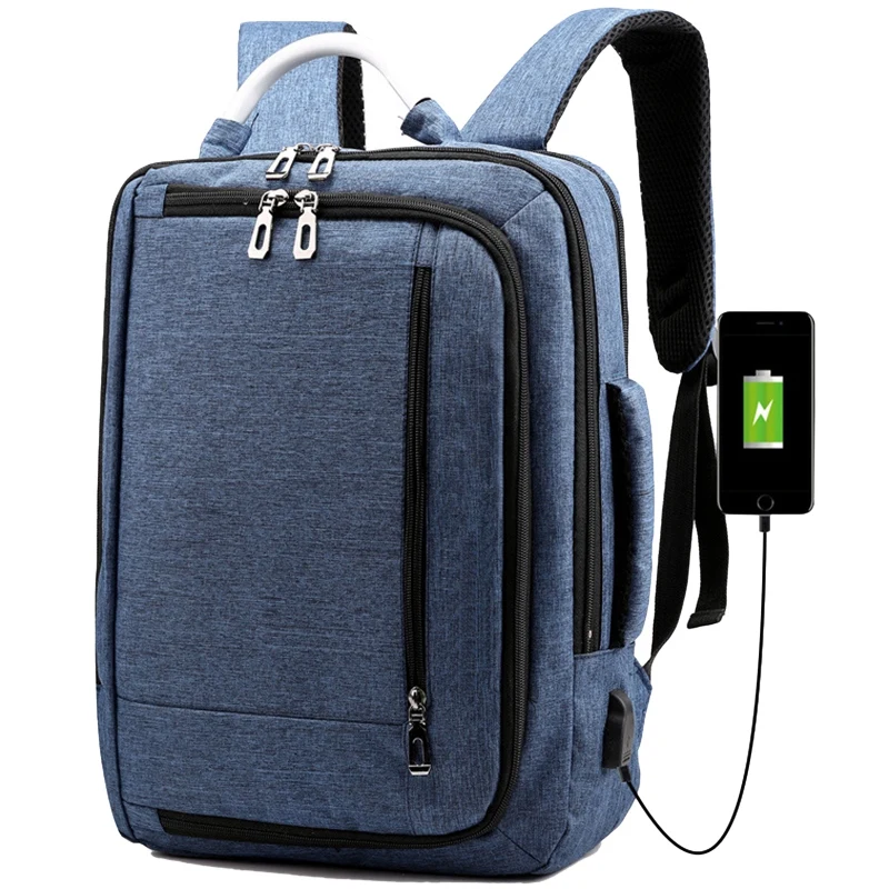 Blue Новинка, деловая сумка, 15,6 дюймов, сумка для компьютера, Usb зарядка, рюкзак, водонепроницаемый, для путешествий, для мужчин и женщин, рюкзак - Цвет: Blue