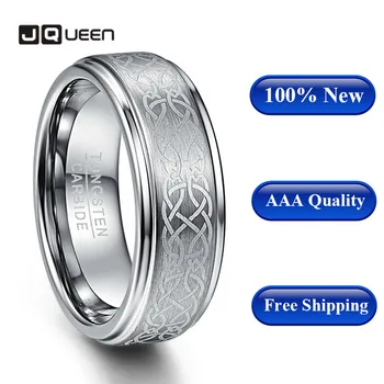 

Geometric Lines 8mm Width Men Rings 100% Tungsten Carbide Wedding Bands Anillos para hombres Male Pierscienie Drop shipping