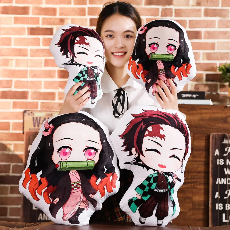 

Demon Slayer: Kimetsu no Yaiba Cute Decorative Cushion Throw Pillow Anime Bed Sofa Kamado Nezuko Kamado Tanjirou