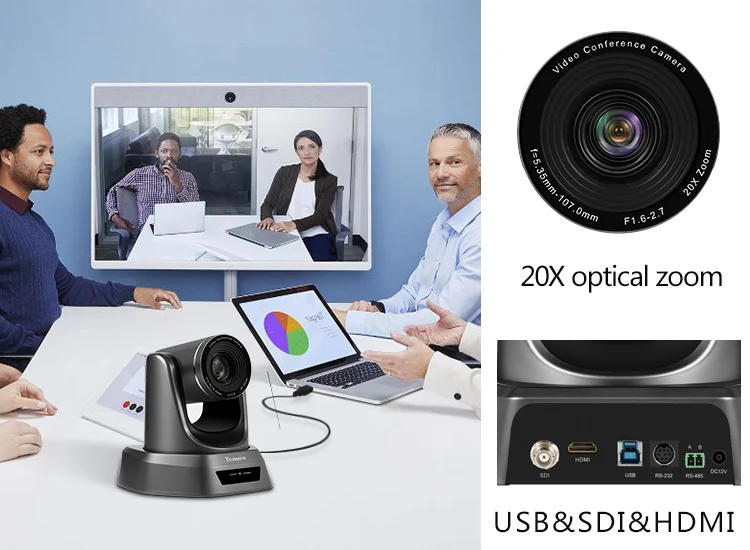 - EU Stock FREE TAX Tenveo NV20A HD 1080p PTZ Conference Camera 20X Zoom USB Conference Cam HDMI And SDI Output Simultaneously