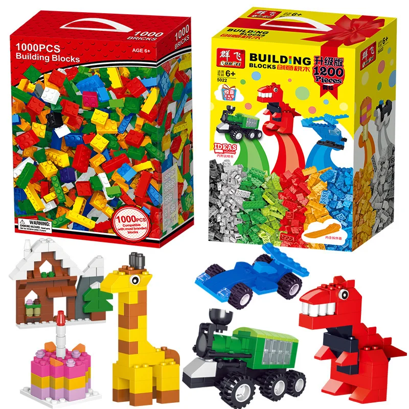 

1200 Pieces Building Blocks City DIY Creative Bricks Bulk Model Figures Educational Kids Toys for Children Compatible with Lego
