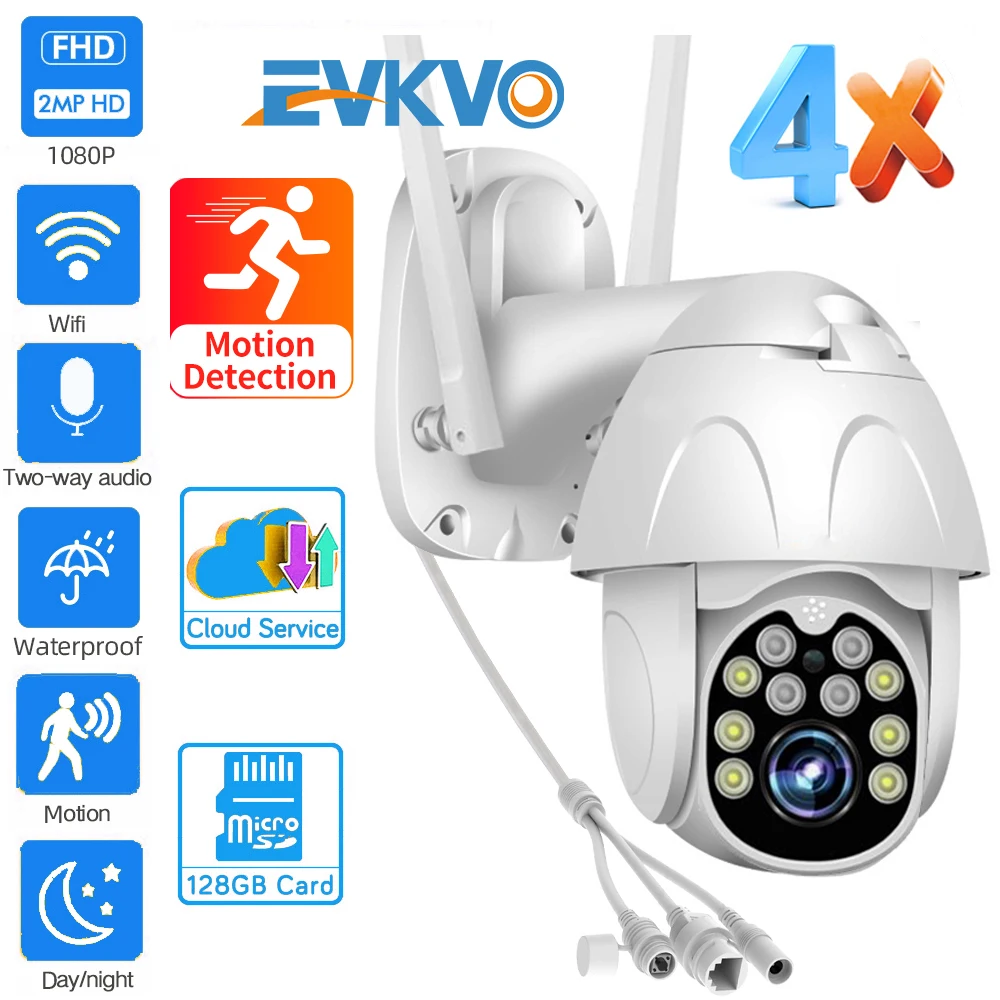 

EVKVO 1080P HD Wireless IP Camera Outdoor Speed Dome Camera P2P Cloud CCTV Security Video Surveillance WiFi PTZ Camera Yoosee