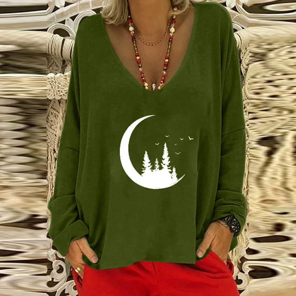 Feitong blusas verano mujer Женские повседневные рубашки с v-образным вырезом и длинными рукавами осенние Рубашки с принтом Блузки blusa feminina Топы