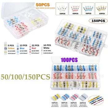 

50/100/150PCS Electrical Wire Connectors Insulated Solder Sleeve Tube Heat Shrink Sorder Terminal Waterproof Butt Connectors