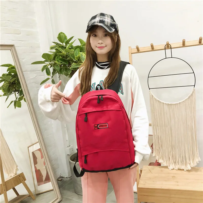 

Baigou Bag Place of Origin Men And Women COUPLE'S School Bag Harajuku-Style Solid Color Backpack Casual Large-Volume Backpack