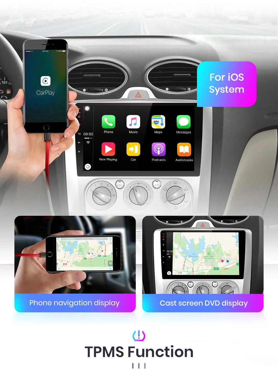 Junsun V1 Android 10 Car Radio For ford focus 2