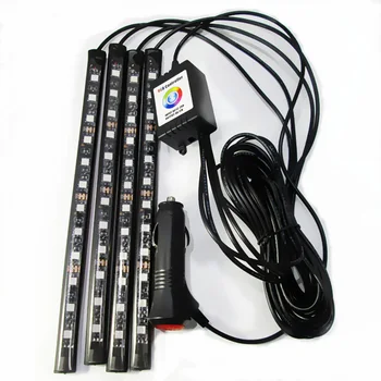 

12 LED PVC Waterproof Universal Durable DC 12V 10W Car Easy Install Phone Control Ambient Light