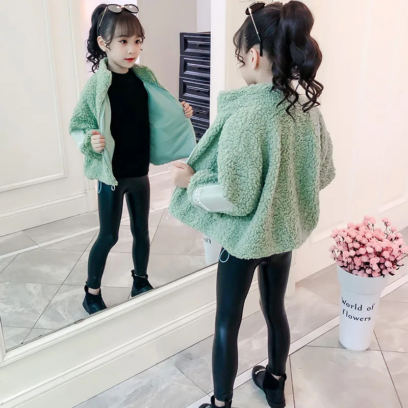 

2019 New Style Fashionable Kids' Jacket Girls Autumn And Winter Coat Big Boy Sleeves Labeling Furry Coat-Piece