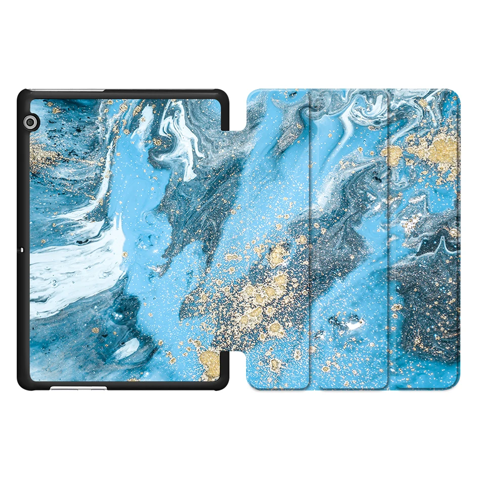 HW017 MTT чехол из искусственной кожи с мрамором для huawei MediaPad T3 10,0 Honor Play Pad 2 9,6 дюймов трехслойный флип смарт-чехол для планшета Funda AGS-L09 - Цвет: HW017