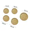 No Holes Durable Handmade Round Bamboo Weaving Sieve Snack Food Bread Picnic Vegetable  Tea Dishes Basket Storage Organizer 5