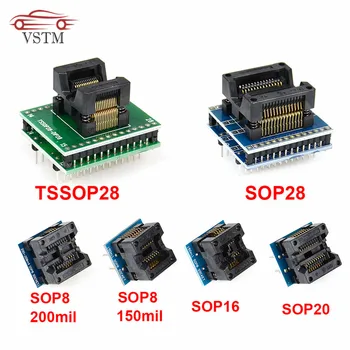 

6pcs TSSOP28 SSOP28 SOP28-DIP28 adapter SOP20 SOP16 SOP8 150mil 200mil to DIP8 adapter compatible tssop20 ssop20 tssop8 socket