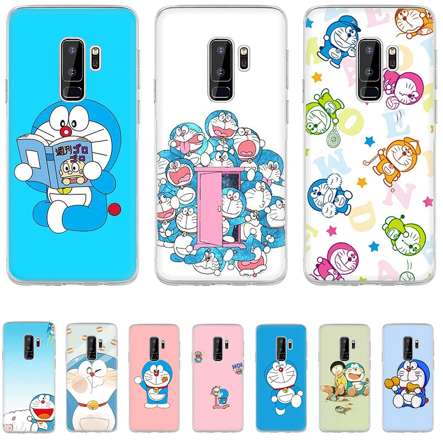 

Phone Case TPU For Samsung Galaxy S6 S7 Edge S8 S9 10 S10 S10E Plus Note 8 9 10 M10 M20 M30 M40 Cover Doraemon