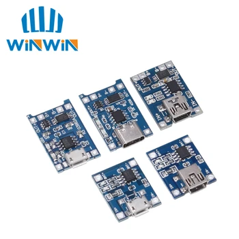 

100pcs Micro USB 5V 1A 18650 TP4056 Lithium Battery Charger Module Charging Board With Protection Dual Functions 1A Li-ion