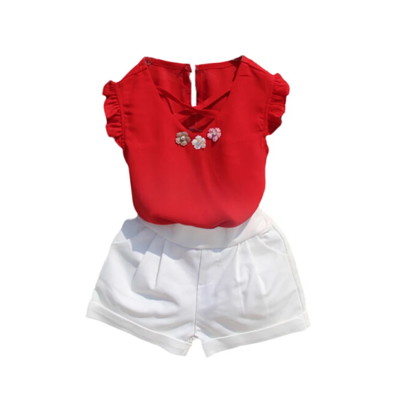 

2019 Hot Sale New Children Suit 2/3 Pcs T-Shirt Short Pants Skirt Cute Girls Clothing Sweet Baby Set High Quality