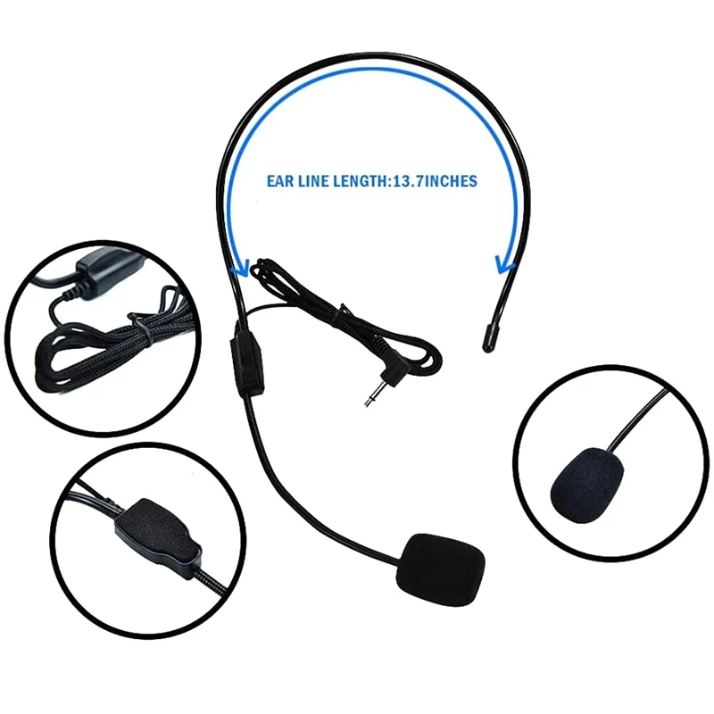 3 Pcs Headphone Microphone Headset Speaker Microphone Compatible o Technology Voice Amplifier Teacher Speaker