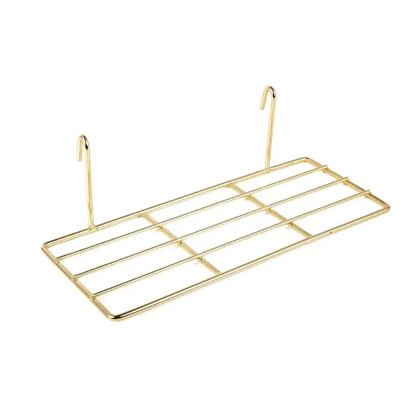 

2pcs Grid Panel Wall Shelf Basket with Hook Bookshelf Display Storage Rack Tray