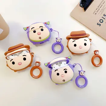 

For AirPods Pro 3D Cartoon Cute Buzz Woody Earphone Case For Apple AirPods 3 Bluetooth Headset Silicone Cover Cases with Strap
