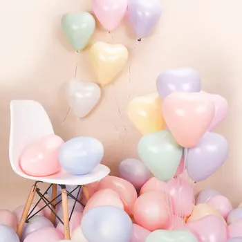 

30/50pcs 10inch Macaron Heart Balloons Happy Birthday Helium Latex Balloon Wedding Party Decoration Event Party Supplies