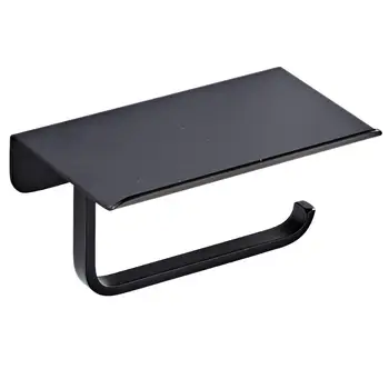 

Mirror Chrome Polished & Matte Black Stainless Steel SUS 304 for Wall Mounted Toilet Paper Roll Holder Top Place Things Platform