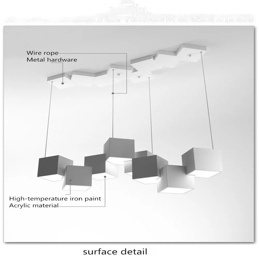 Постмодерн дизайнерская светодиодная люстра 49 Вт 56 Вт арт волшебный куб столовая гостиная бар креативный подвесной светильник