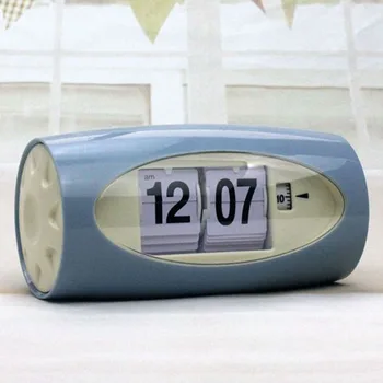 

12 Hours Alarm Clock Home Decor Auto Flip Page Turning Watch Number Table