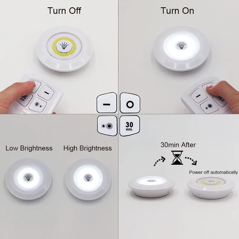 Under Cabinet Lamp 3W LED Wardrobe Light Switch/Remote Control Push Button for Stairs Kitchen Bathroom Wardrobe Night Light led night light,led cabinet light,under cabinet light,cabinet lights,led cabinet lights