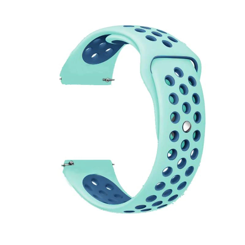 22 мм 20 мм ремешок для часов samsung galaxy watch active 46 мм ремешок gear S3 frontier 42 мм huawei watch gt ремешок силиконовый ремешок для часов - Цвет ремешка: 17-Mint Green blue