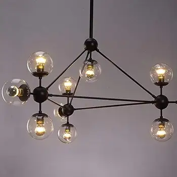 

Modern Modo Round Glass Ball LED Chandelier Pendant Lamp Ceiling lamp Fixture for Living Room, Dining Room and Study
