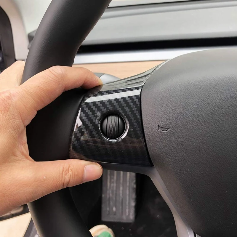 Покрытие из углеродного волокна для дома и улицы аксессуары для обивки для Tesla модель 3(рулевое колесо