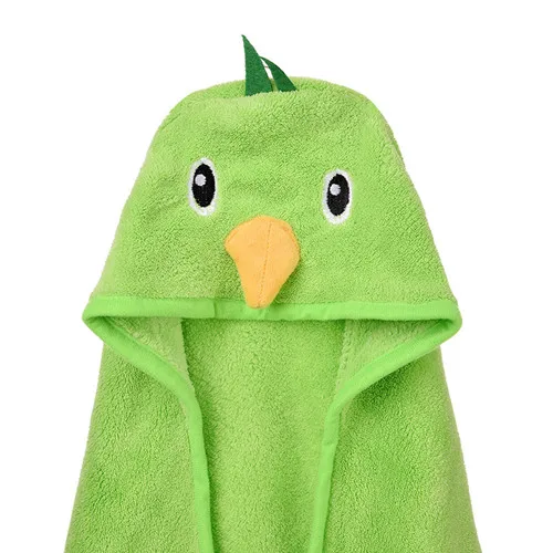 green bird Летнее Детское полотенце с капюшоном 120*120 см, детское банное полотенце Carol, Пляжное флисовое полотенце для детей 2-14 лет, детский плащ для мальчиков и девочек, полотенце для стирки, собака, кошка - Цвет: green bird